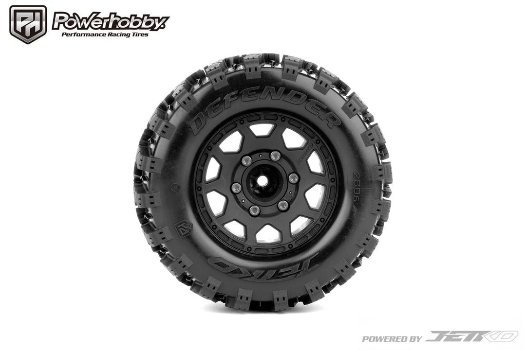 Powerhobby 1/10 2.8" MT Defender Tires (2) w/ Removable Hex Wheels