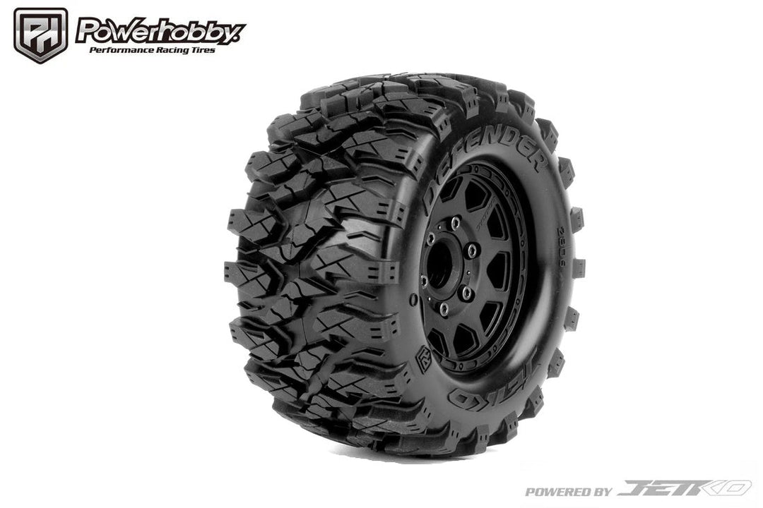 Powerhobby 1/10 2.8" MT Defender Tires (2) w/ Removable Hex Wheels