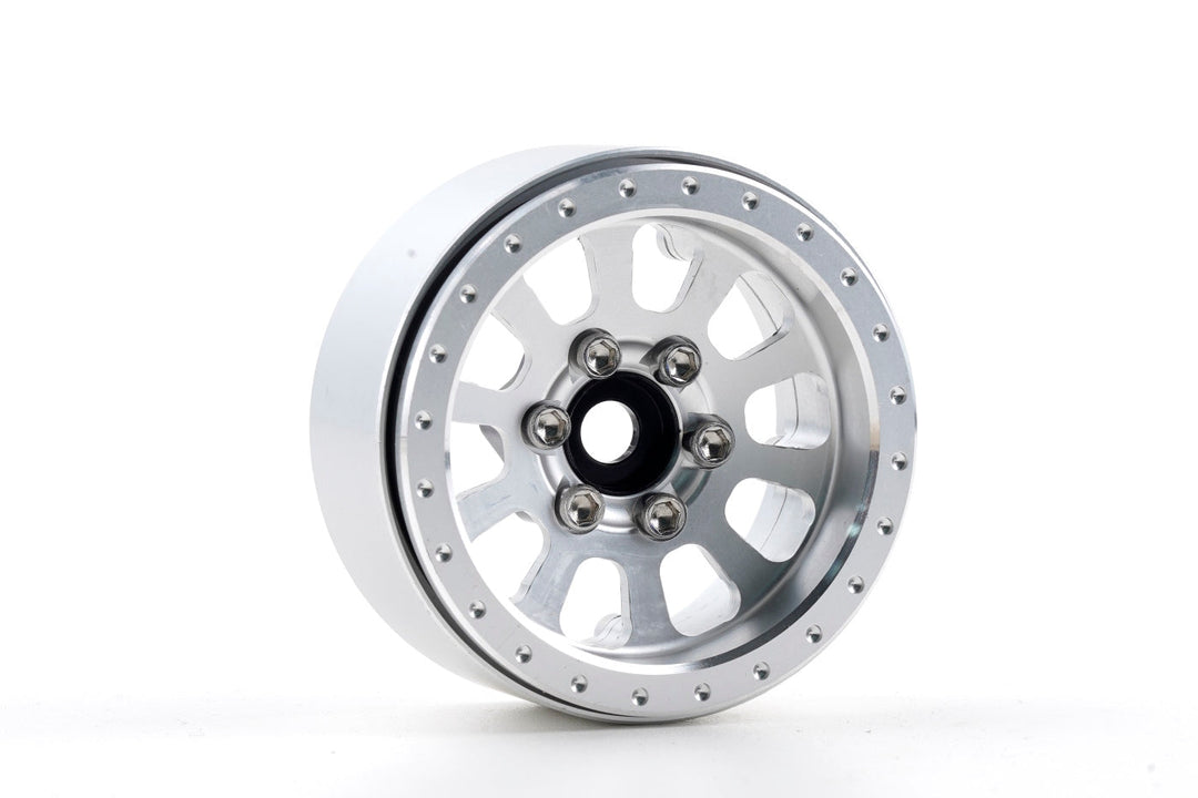 Powerhobby B7 Aluminum 1.9 Beadlock Wheels 9mm Hubs Silver (4) 1/10 Rock Crawler