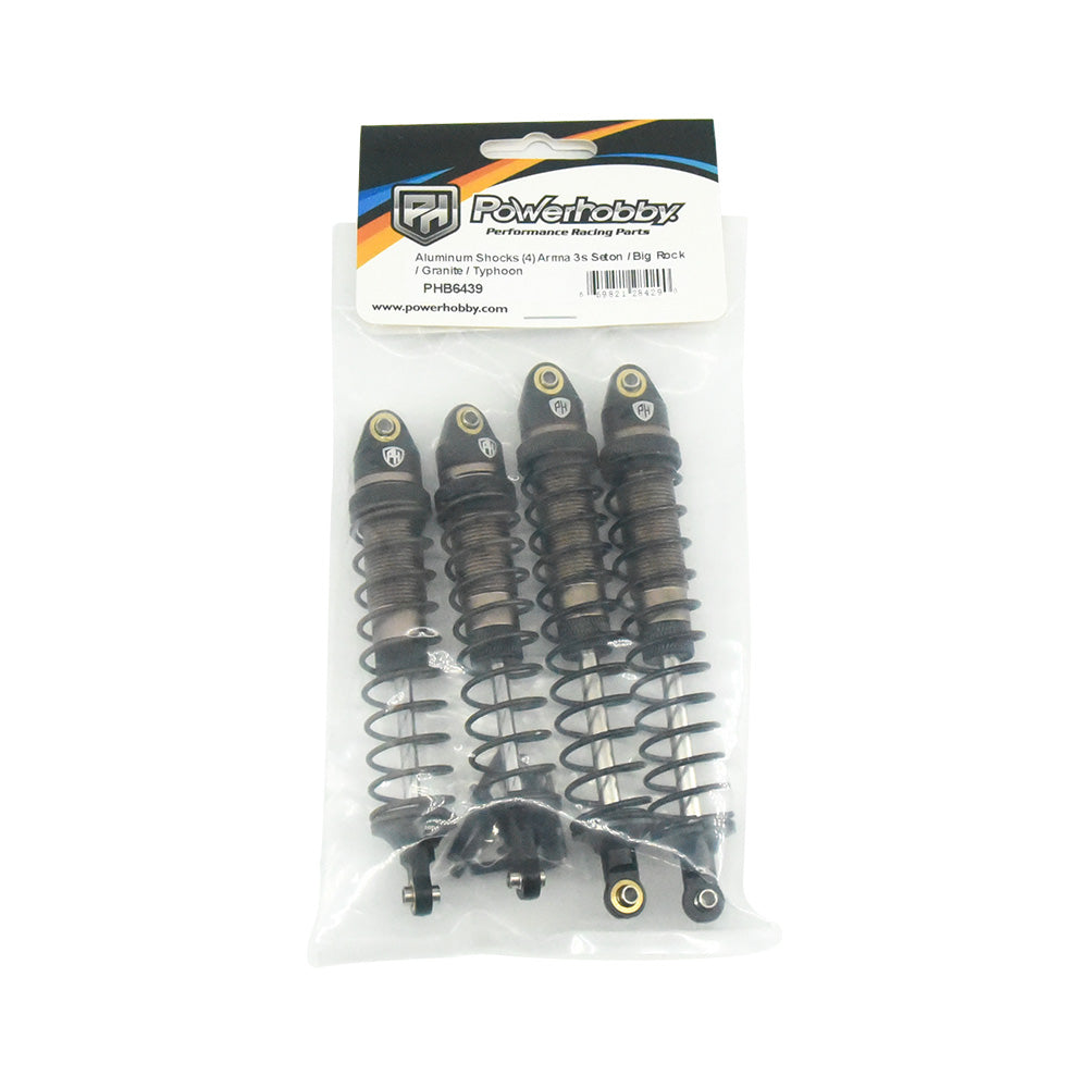 Powerhobby Aluminum Shocks (4) Arrma 3s Seton / Big Rock / Granite / Typhon Bronze