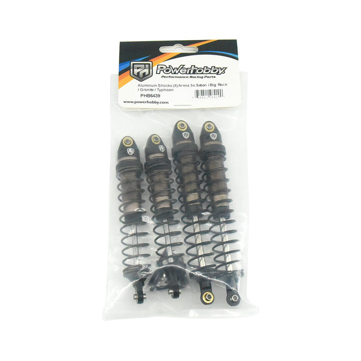 Powerhobby Aluminum Shocks (4) Arrma 3s Seton / Big Rock / Granite / Typhon Bronze