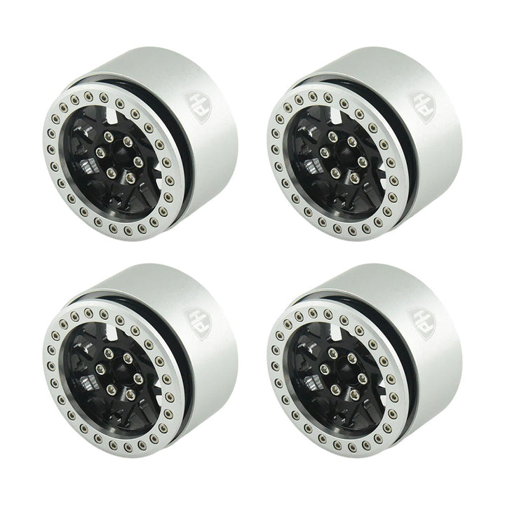 Powerhobby Aluminum 2.2" Beadlock Wheels Black (4) 1/10 Rock Crawler