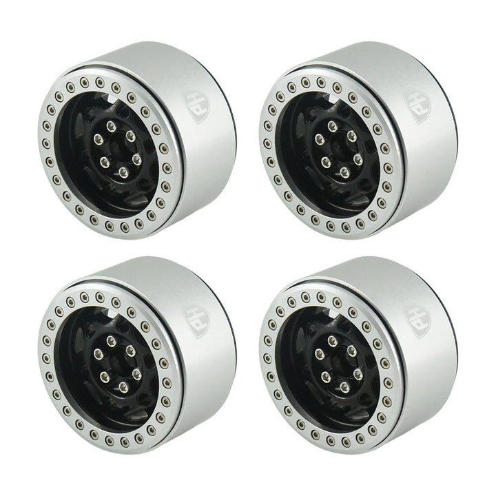 Powerhobby Aluminum 2.2" Beadlock Wheels Black Star (4) 1/10 Rock Crawler