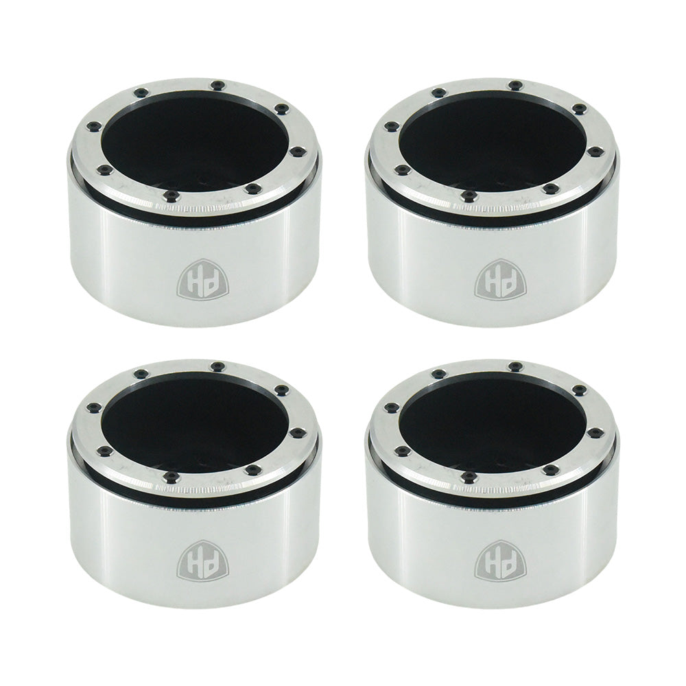 Powerhobby Aluminum 2.2" Beadlock Wheels Silver / Black (4) 1/10 Rock Crawler