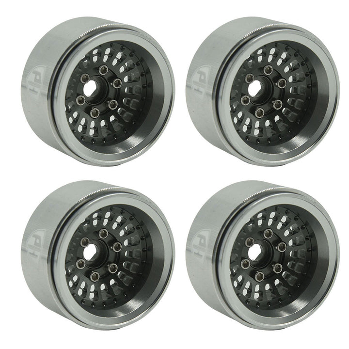 Powerhobby 1.9" 10MM Offset Aluminum Wheels Titanium (4) 1/10 Crawler