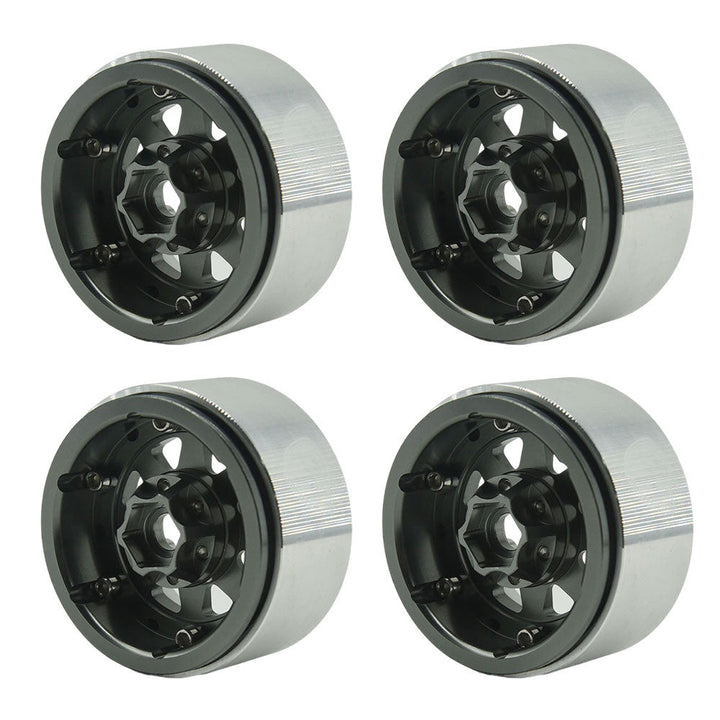 Powerhobby 1.9" 10MM Offset Aluminum Wheels Titanium (4) 1/10 Crawler