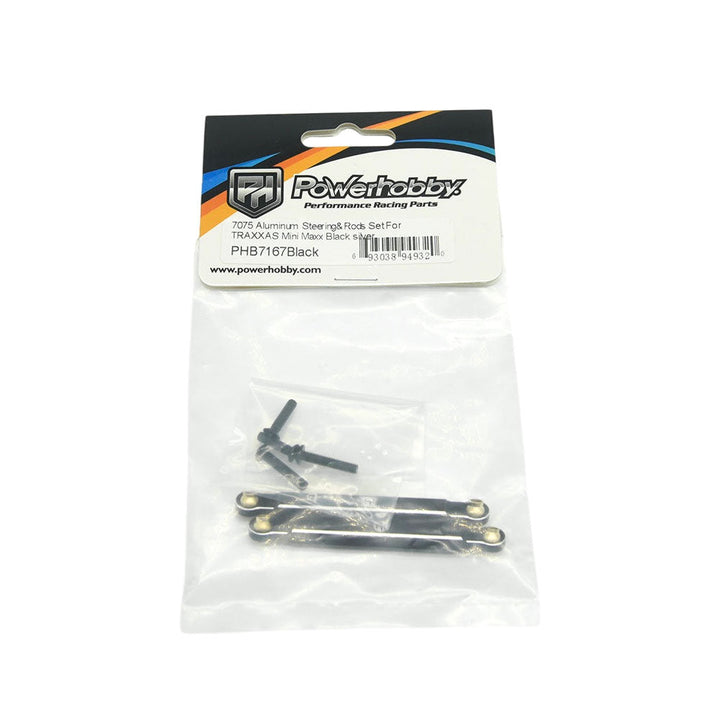 Powerhobby 7075 Aluminum Steering Rods Black FOR Traxxas Mini Maxx