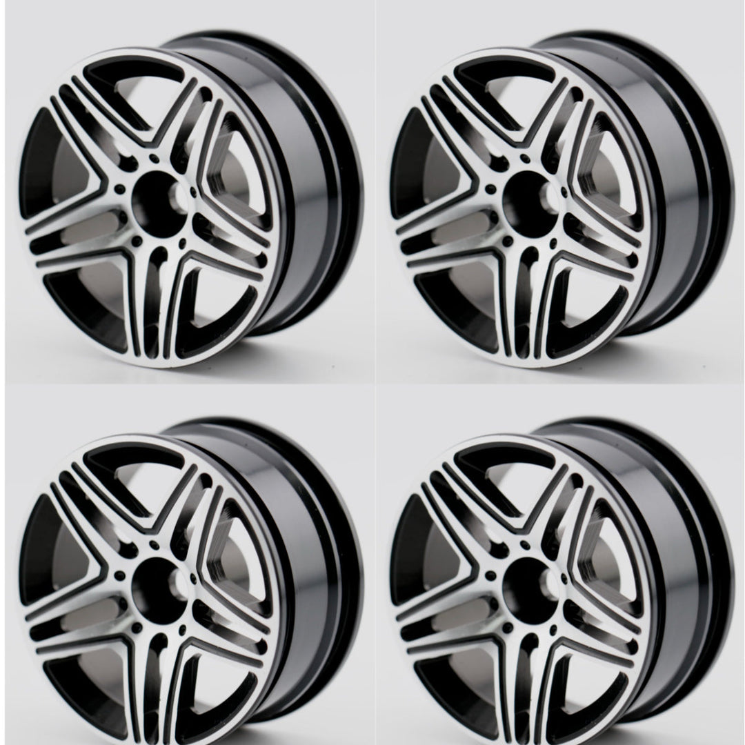 Powerhobby Aluminum 1/10 Touring Car Wheels / Rims Black (4) 12mm Hex ---