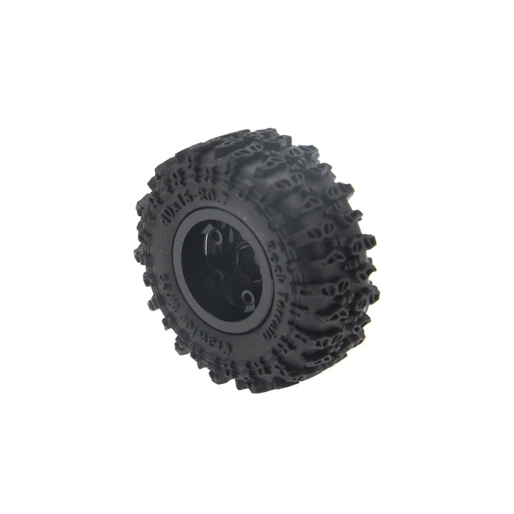 Powerhobby Axial SCX30 0.7" Beadlock Brass Wheels / Tires (4) Black Type A
