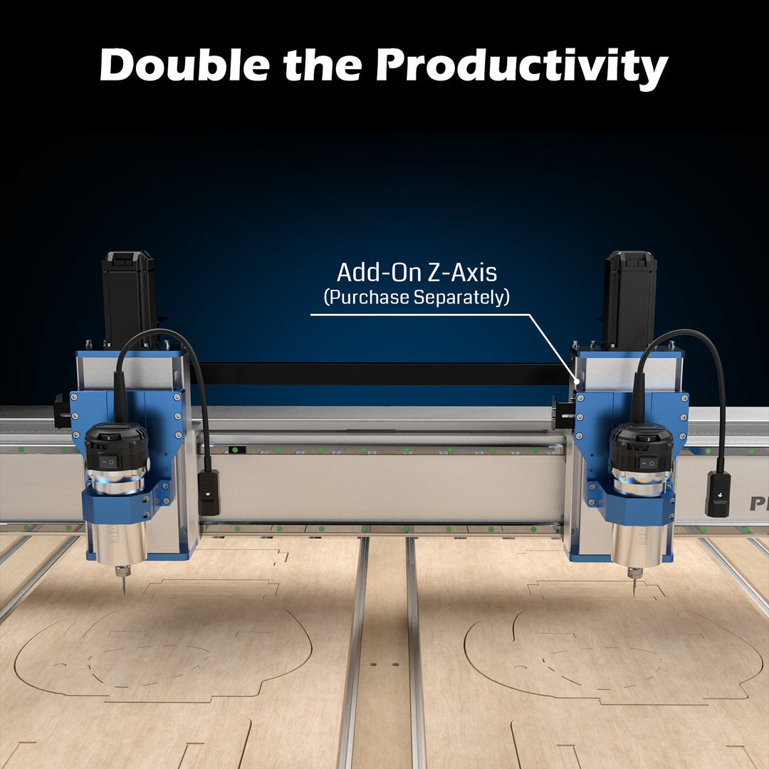 PROVerXL 4x4 CNC Router Machine with Vectric Software, Support Dual Z-Axis, Closed-loop Stepper Motor, Ball Screw Drive System, 1300x1300 Work Area for Wood Metal Carving