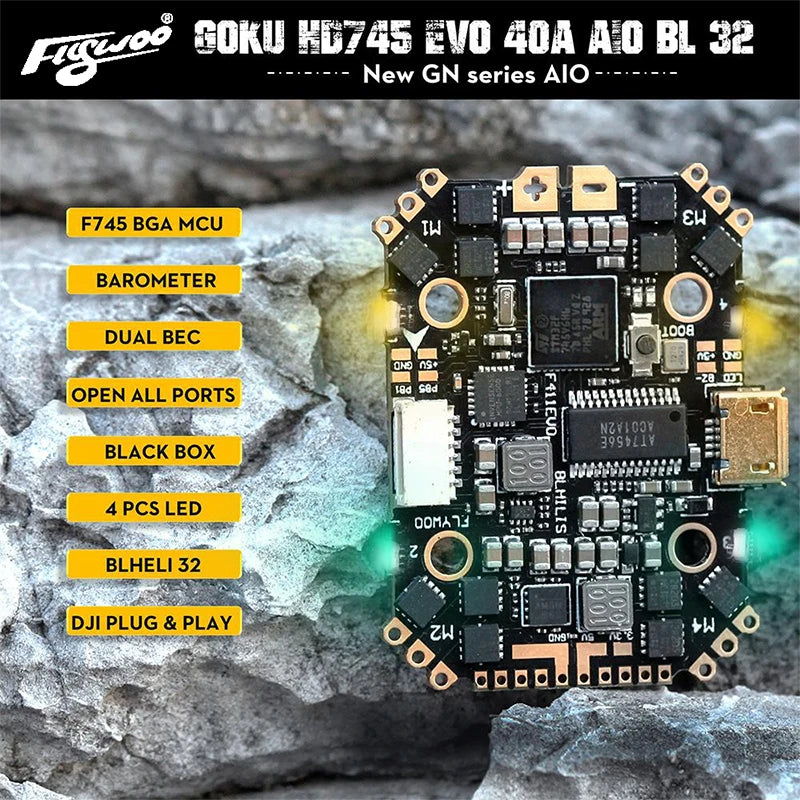 Flywoo GOKU HD 745 EVO 20x20 40A AIO BLHeli32 w/ MPU6000