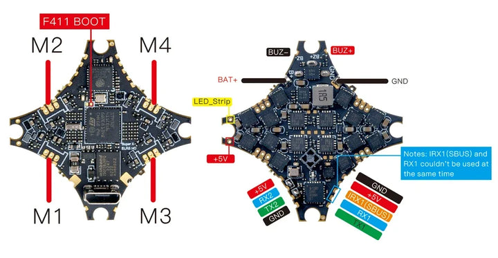 HappyModel SuperX HD 1-2S AIO Flight Controller w/ 12A ESC - ELRS