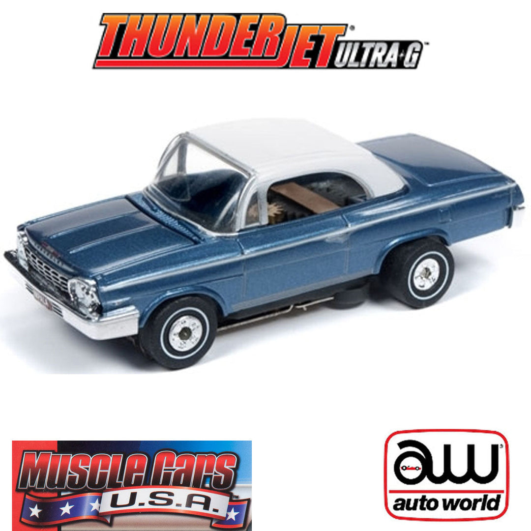 Auto World 1962 Chevy Impala Blue Thunderjet R25 HO Slot Car SC340 for AFX