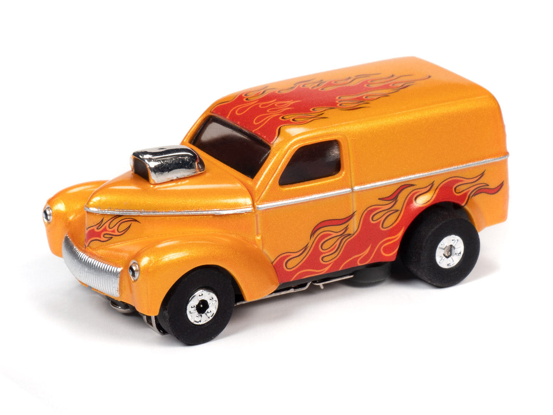 Auto World 1940 Willys Custom Panel Thunderjet Flames HO Slot Car SC353 fits AFX
