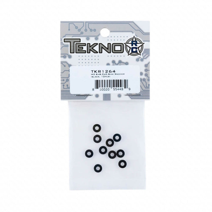 Tekno RC 1264 – M2.6×6.0x0.5mm Washer (black, 10pcs)
