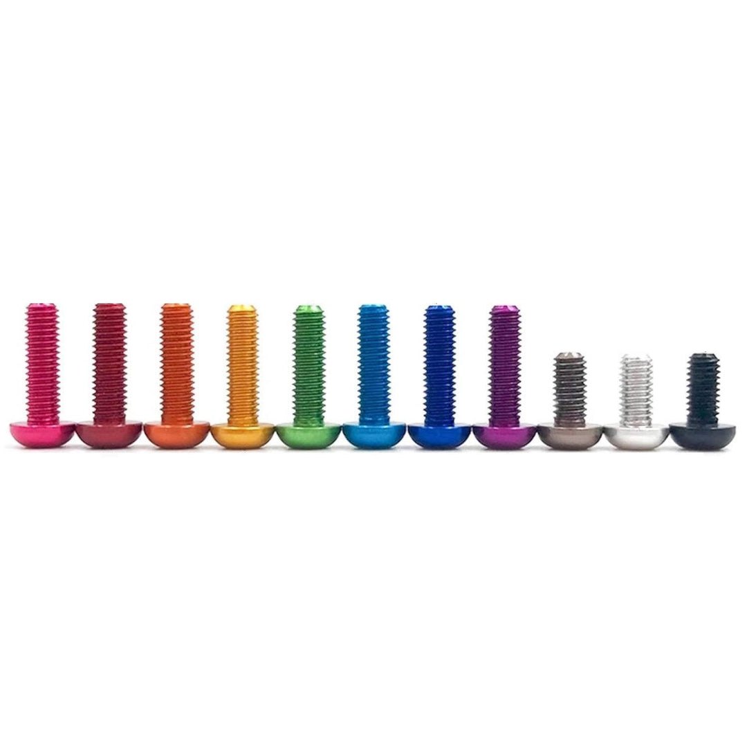 M3 7075 Aluminum Bolt, Hex, Button Head (5pc) - Choose Size / Color