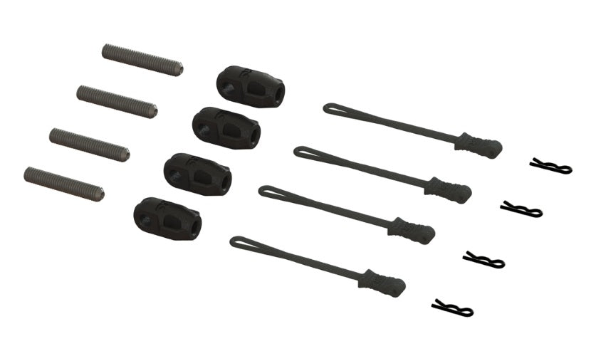 Arrma ARA320477 Brace Rod Ends with Pins And Retainer Kraton 4X4 8S Outcast 8S