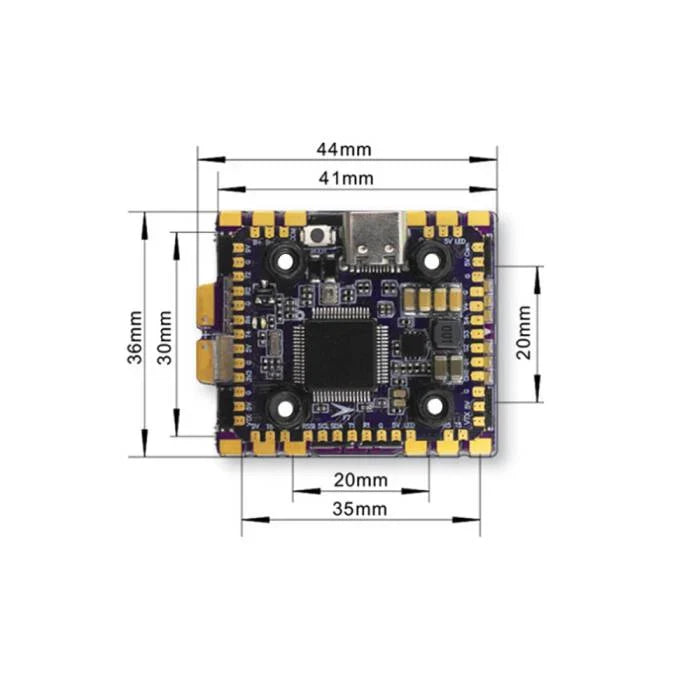 (PRE-ORDER) Flycolor Raptor TR20 Mini Stack - F722 Flight Controller 60A 3-6S BLHeli32 4in1 ESC - 20x20mm