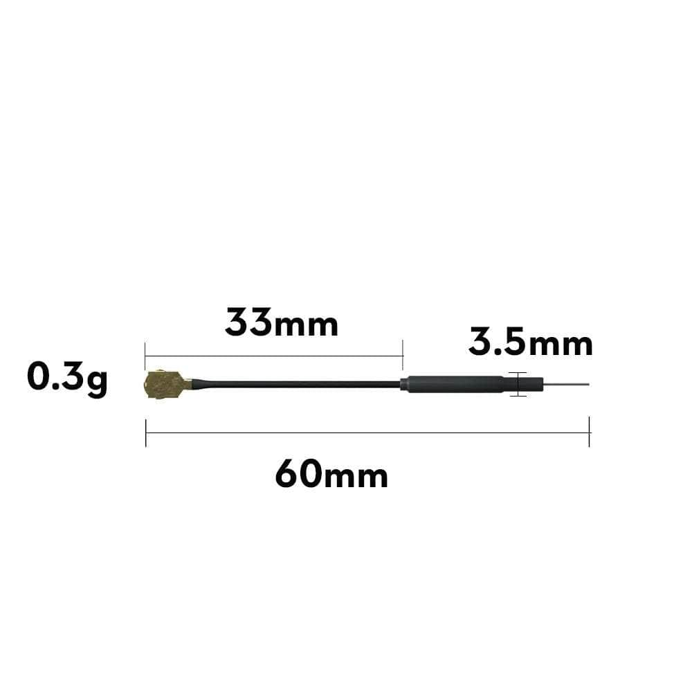 Flywoo Flywoo 5.8G 3dBi Light Brass Antenna U.FL Dipole FPV Antenna 5 Pack - Linear - Choose Length at WREKD Co.