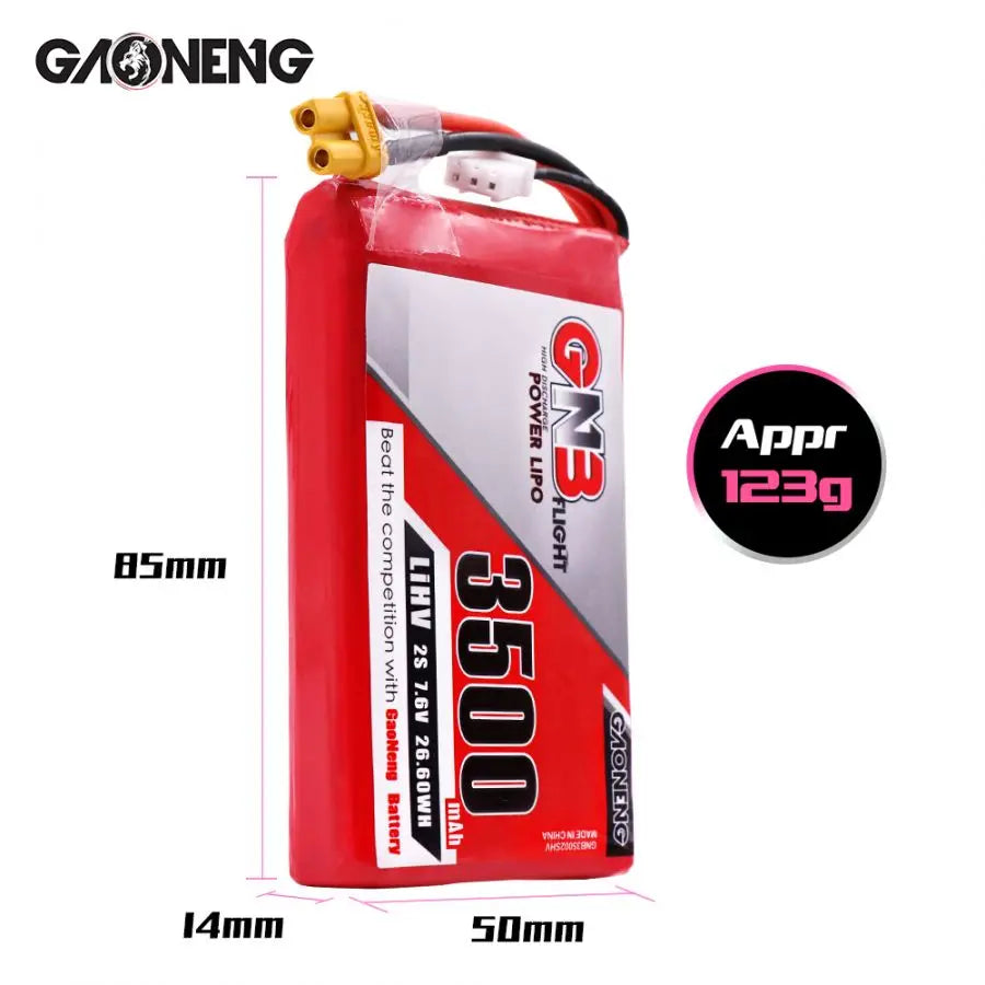 Batterie Lipo GNB 3500mAh 7.6V 2S HV XT30 Plug pour télécommande émetteur FrSky Taranis QX7
