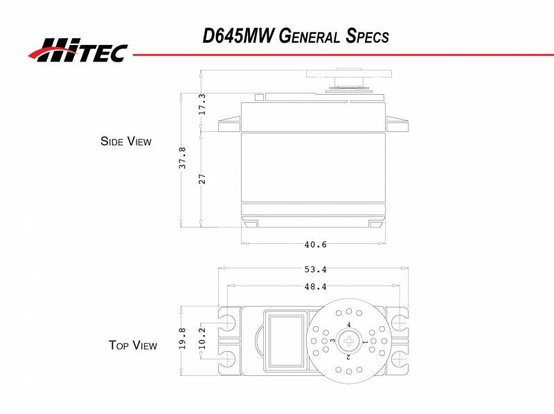 Hitec D-645MW 32-Bit High Torque Metal Gear Servo .17sec/180oz @ 7.4v D645MW