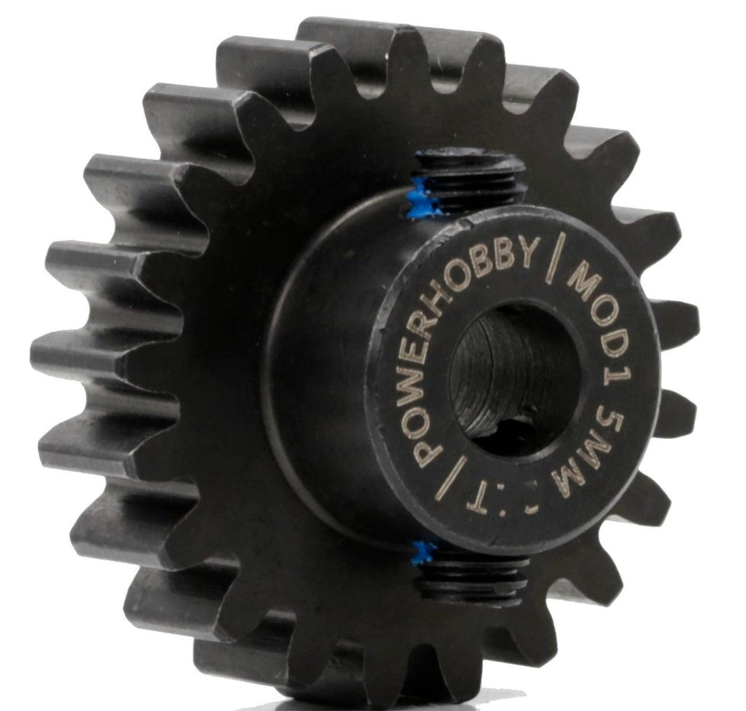 Powerhobby Hardened Steel 21T Mod1 5mm Pinion Gear Mod 1 Speed Run / Drag Racing