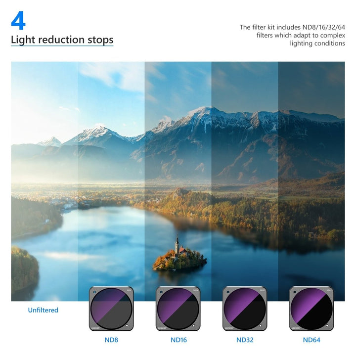 NEEWER 4 - Pack Magnetic ND Filter Kit For DJI Action 2 at WREKD Co.