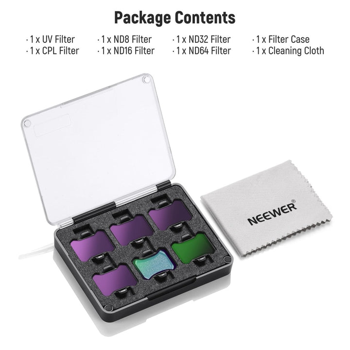 NEEWER FL - A29 6 Pack Snap On ND&UV&CPL Filter Set For DJI Avata 2 at WREKD Co.