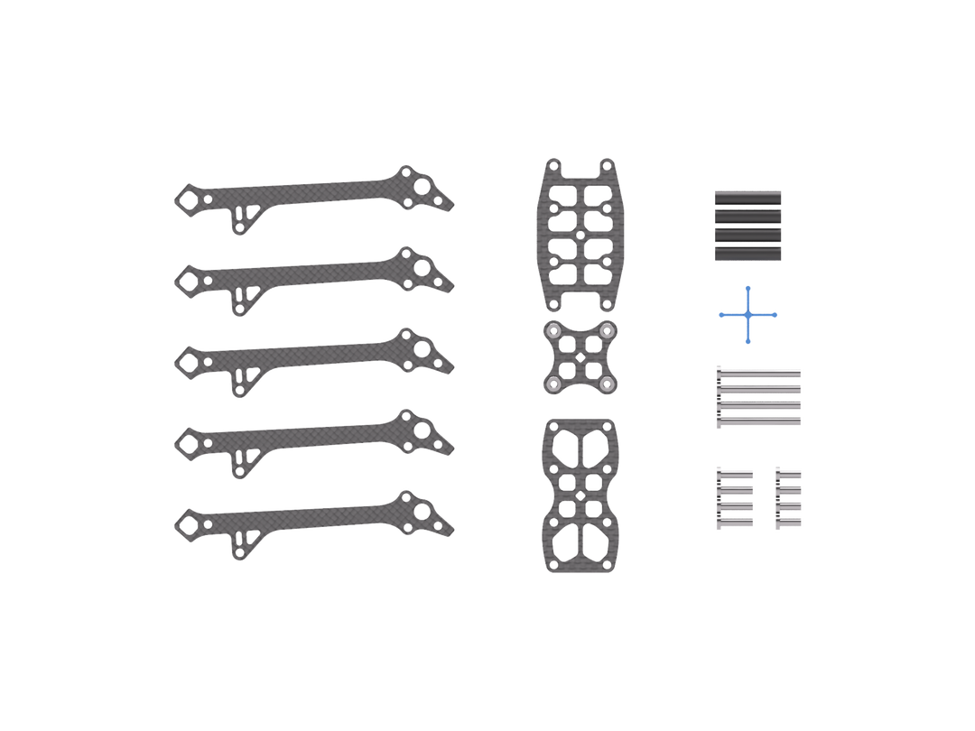 Cuadro de carreras DinDrones OZR-5X de 5"