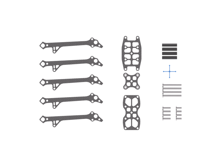 Cuadro de carreras DinDrones OZR-5X de 5"