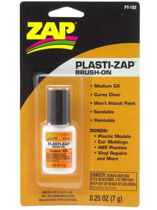 Zap PAAPT102 Plasti-Zap Brush On Bottle Medium CA, .25 oz Glue
