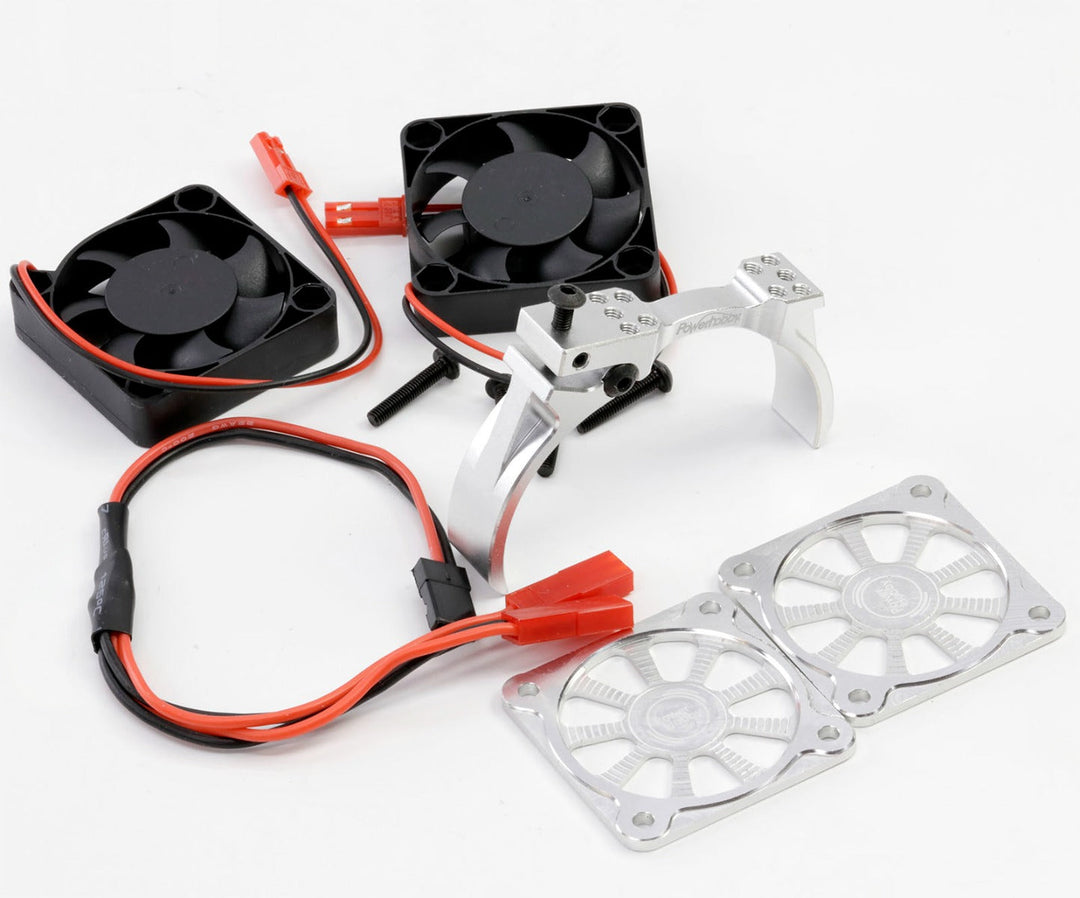 Powerhobby Aluminum Dual High Speed Cooling Fans SILVER Castle Creations 800kV