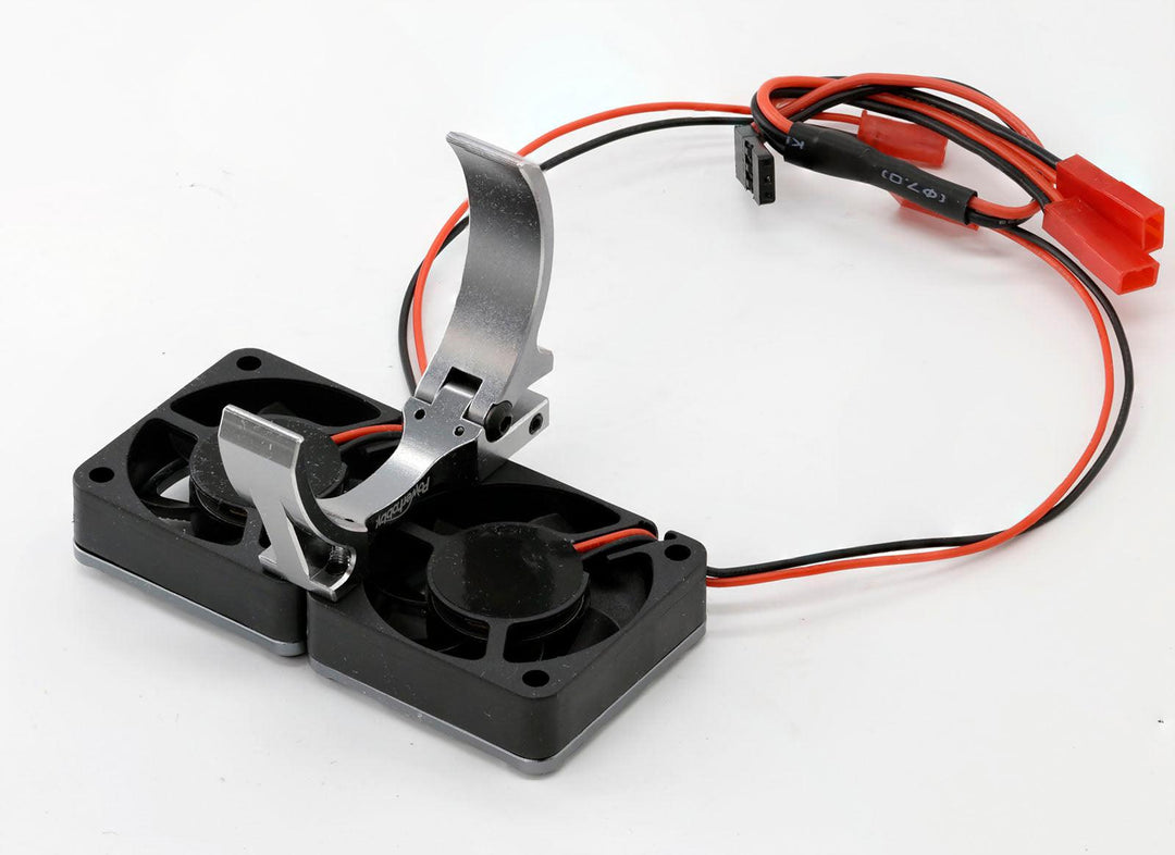 Powerhobby 1/8 Aluminum Heatsink 40mm Dual High Speed Cooling Fans Cover Gunmetal