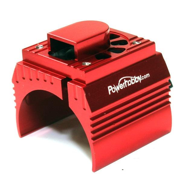 Powerhobby Aluminum Motor Heatsink + Cooling Fan For 1/8 Size Motors Red