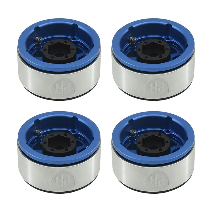 Powerhobby Aluminum 1.55" Beadlock Wheels Blue (4) 1/10 Rock Crawler
