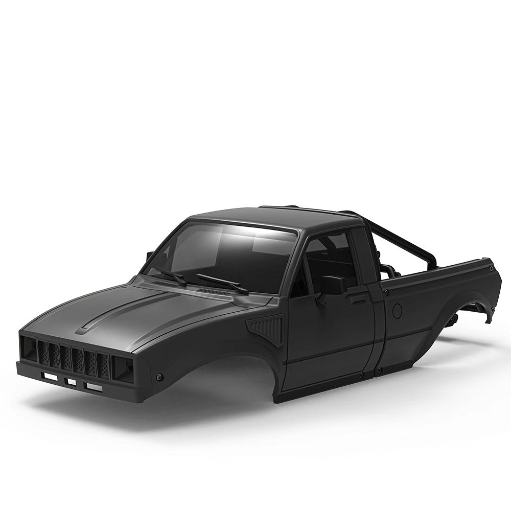 Pickup Hard Body Shell with Bed Rack Black for 1/24 RC Crawler Axial SCX24