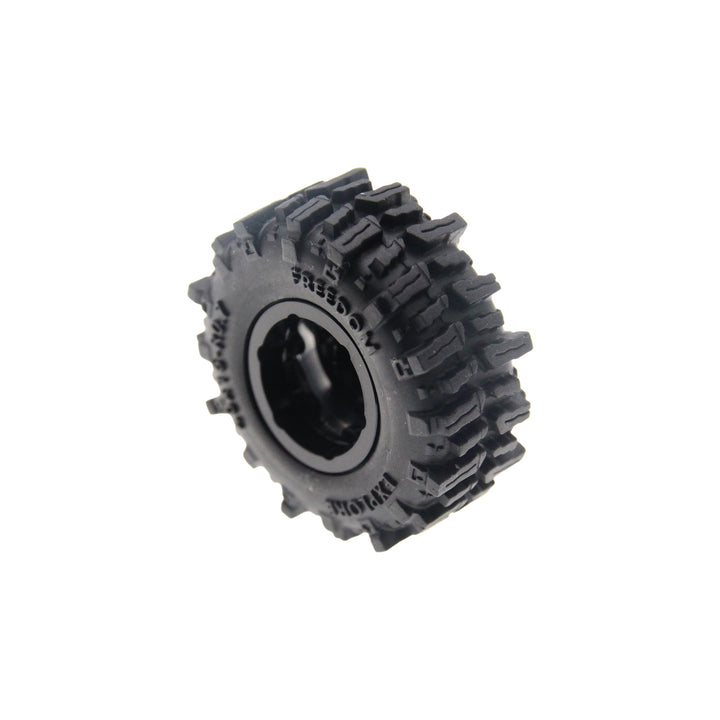 Powerhobby Axial SCX30 0.7" Brass Wheels / Tires (4) Black Type B