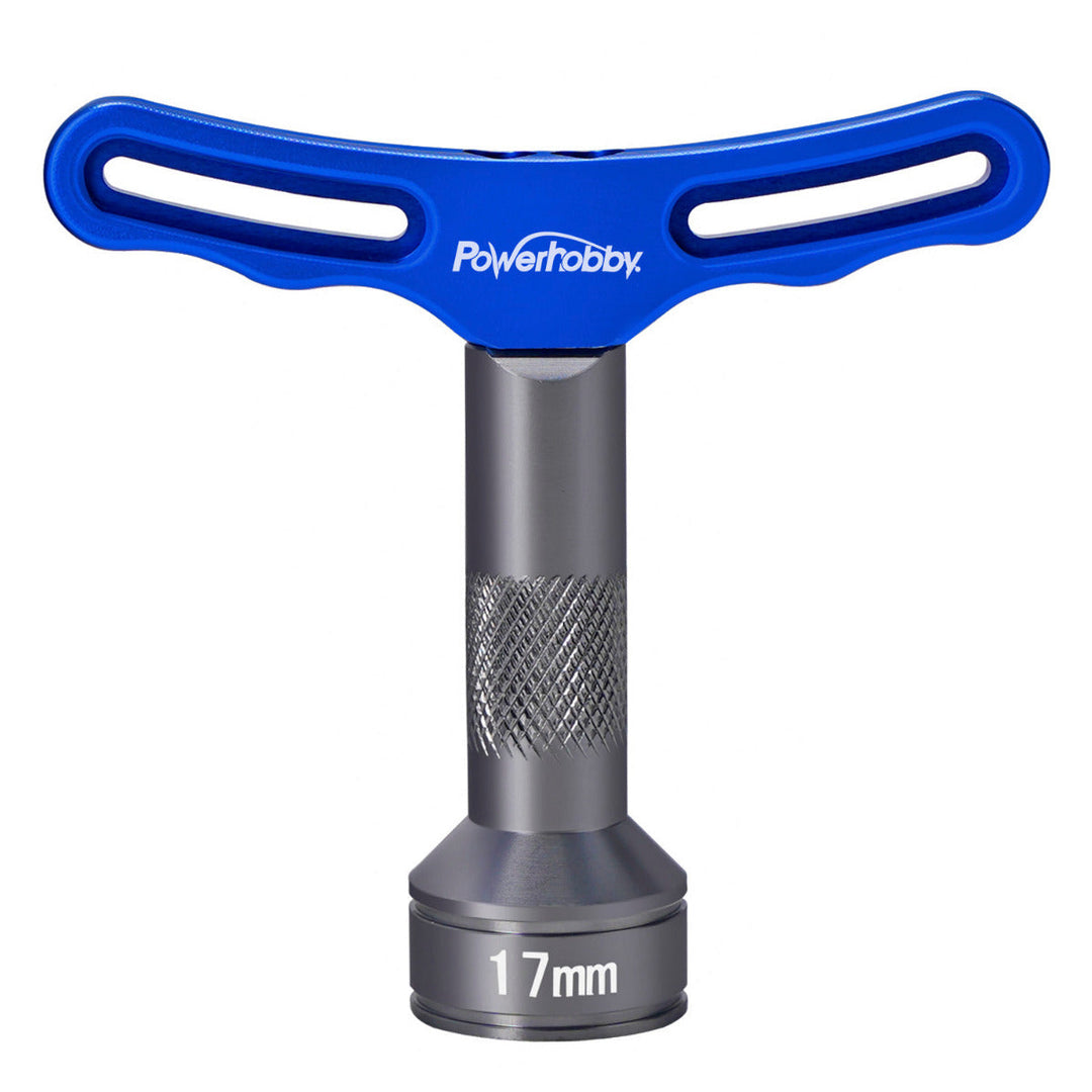 Powerhobby 17mm Aluminum T-Handle Hex Wheel Wrench Blue RC Tools