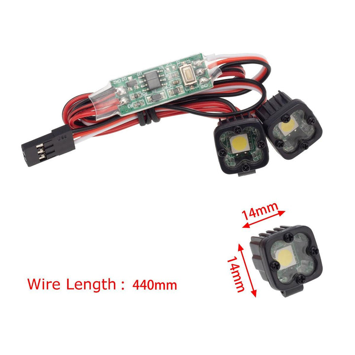PowerHobby RC LED Lights Headlights Spotlight w/ Controller for 1/10 1/8