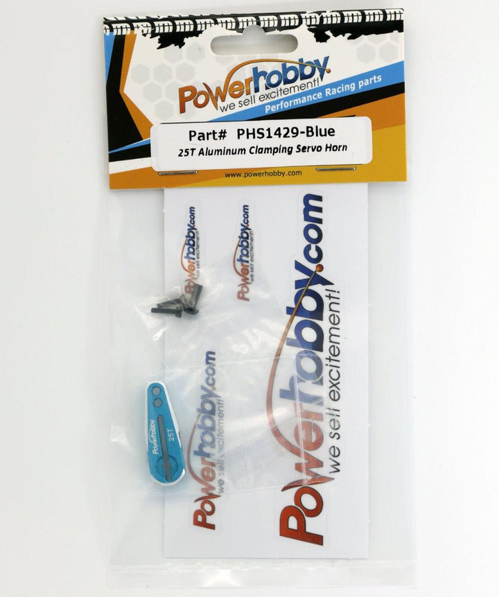 Powerhobby 25T Aluminum Clamping Servo Horn Blue