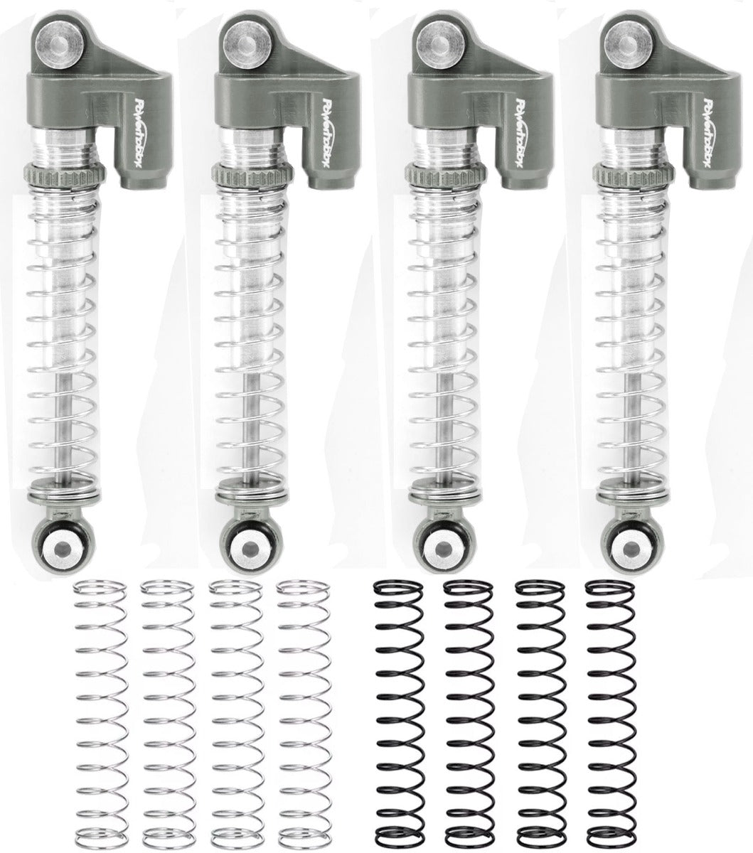 Powerhobby Axial SCX24 Aluminum Threaded Long Travel Shocks Micro Crawler Grey