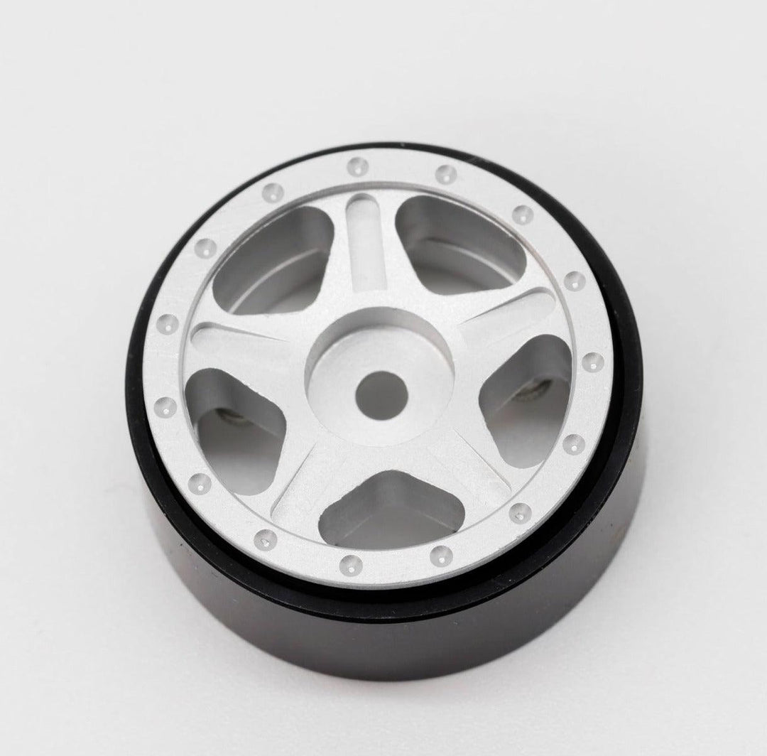 Powerhobby Z2 1.0" Aluminum Beadlock Crawler Wheels Silver 1/24 Axial SCX24 C10