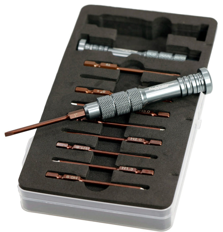 Powerhobby RC Hex Driver Tool Set Metric 0.9 1.3 1.5 2.0 2.5 3.0mm w/ 2 Handles