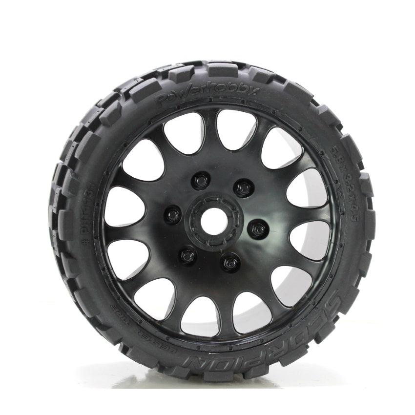 Powerhobby Scorpion Belted Monster Truck Tires / Wheels w 17mm Hex (2) Sport