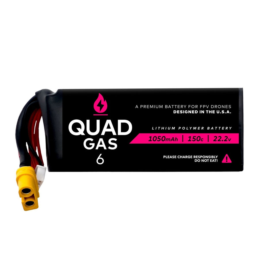 (PRE - ORDER) Quad Gas 6S 1050mAh 150c LiPo Battery (1pc) at WREKD Co.