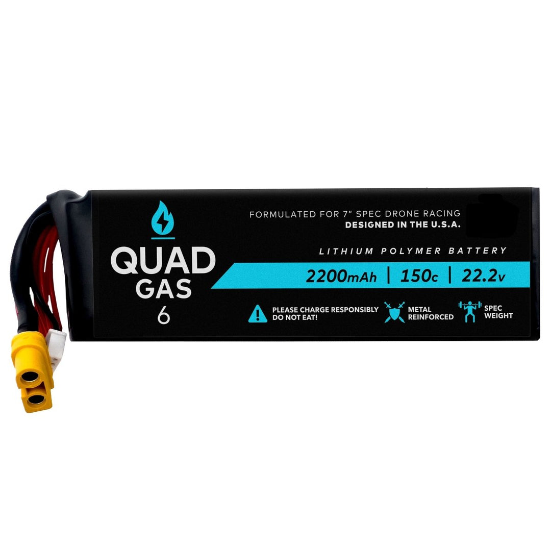 (PRE - ORDER) Quad Gas 6S 2200mAh 150c LiPo Battery (1pc) at WREKD Co.