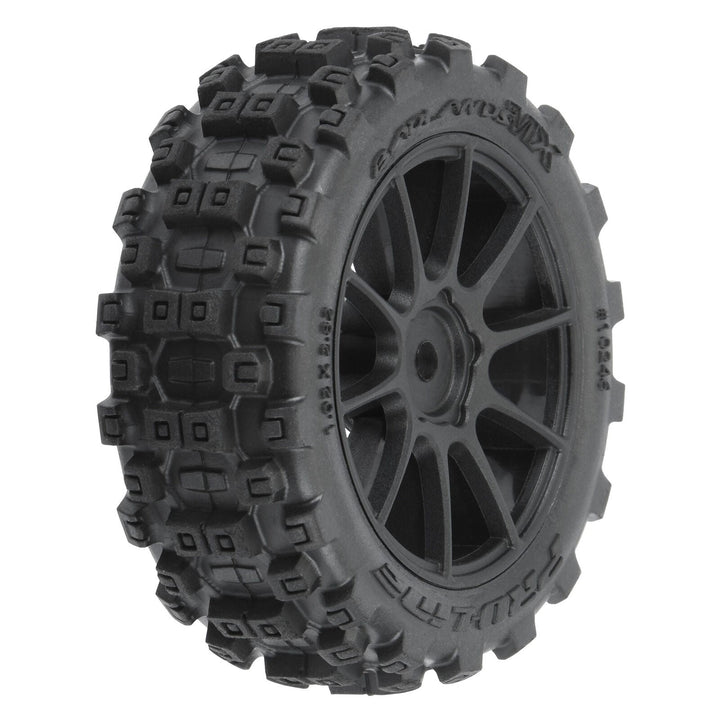 Pro-Line Badlands MX 1.9 Buggy Tires Mach-10 Black Wheels Typhon GROM
