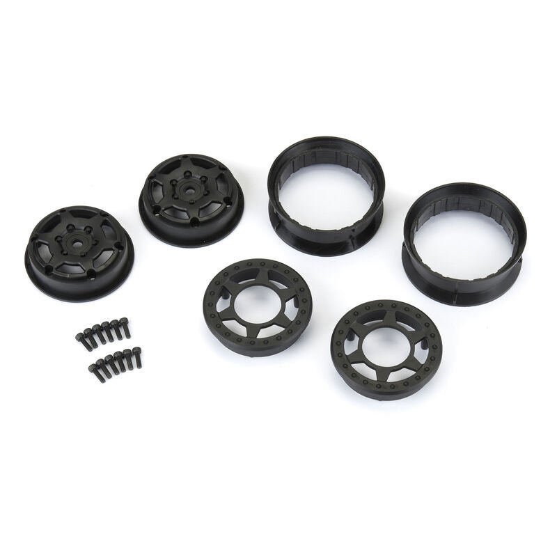 Pro-Line 2809-03 1/10 Holcomb 1.9" 12mm Crawler Bead-Loc Wheels (2) Black