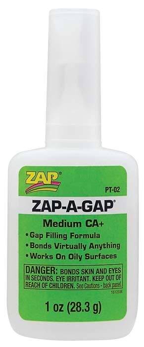 Zap PT02 Adhesives Zap-A-Gap CA+ Glue 1 oz