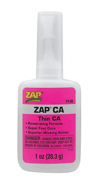 Zap PT08 Adhesives CA Glue Thin 1 oz Bottle